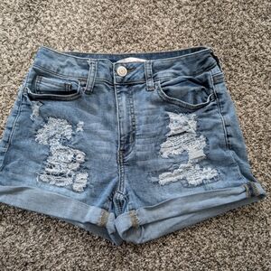 SO Blue Distressed Jean Shorts